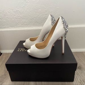 BADGLEY MISCHKA Collection Kiara Crystal Back Open Toe Pump
